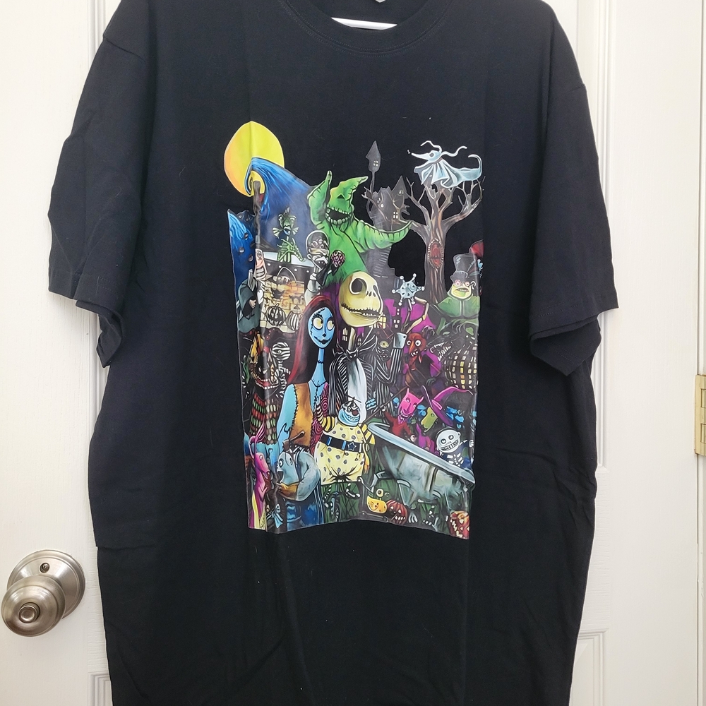 Black Graphic T-Shirt with Colorful Design